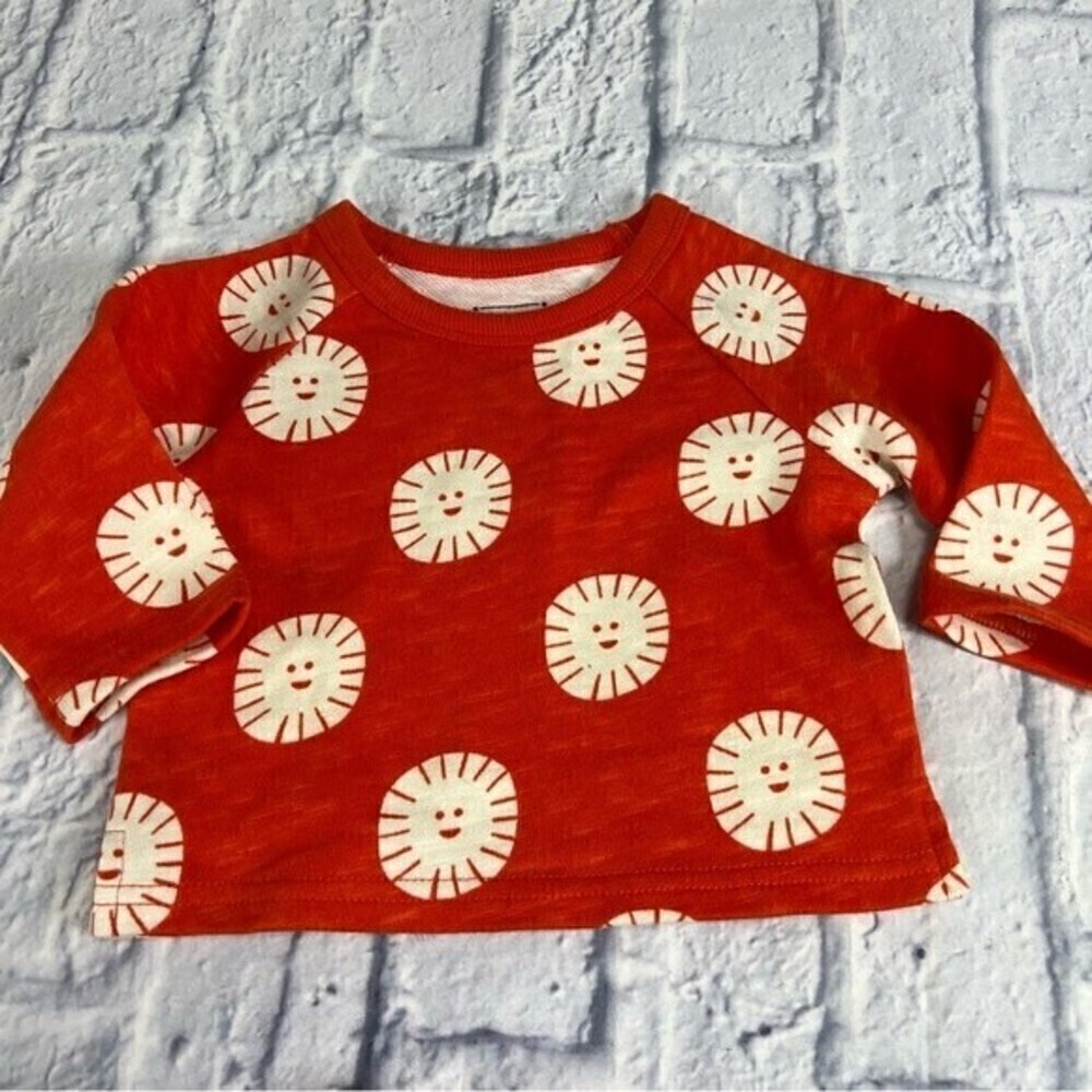 Christian Robinson Orange thick long sleeve T-shirt smiling suns